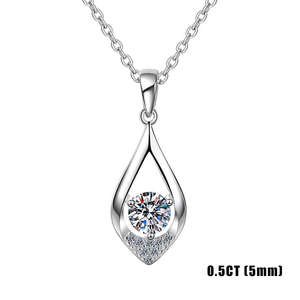 Collar con Colgante de Gota de Agua de Plata de Ley 925 con Piedra de Moissanita de 5 mm, Cadena de Clavícula, Moda, Tendencia, Lujo Ligero, Multicolor - Product Image 6