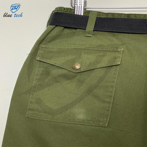 Shorts cargo en toile décontractés pour hommes, taille mi-haute, logo personnalisé, cordon de serrage, séchage rapide, grande taille - Product Image 5
