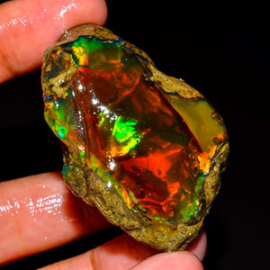 Pierre précieuse d'opale naturelle, pierre précieuse brute d'opale éthiopienne, pierre précieuse en vrac, opale de feu multiple, opale éthiopienne brute, 78.5 ct. R-126 - Product Image 3