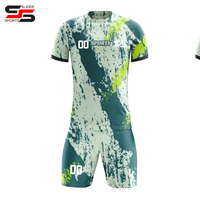 Conjunto de Uniforme de Fútbol Vintage Personalizado, Unisex, Impresión Digital, Transpirable, de Secado Rápido, Jersey de Manga Corta, Antibacteriano, 100%