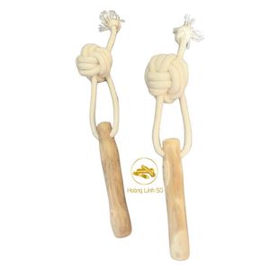 Jouet à mâcher en corde de coton naturel écologique pour chiens, utilisation intérieure/extérieure, carton en bois Sara's Hoang Linh SG +84 797 415 298 - Product Image 1