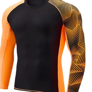 Custom Anti-UV Sun Protection Swim <b>Shirt</b> Long Sleeves Rashguard <b>Compression</b> Rash Guard with Spice Design kimono de jiu jitsu - Product Image 3