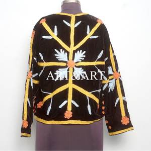 Custom <b>Women</b> <b>Velvet</b> Hand Embroidered Quilted Cotton Eco-Friendly <b>Jacket</b> Suzani Long Sleeves Wholesale Coat for Parties - Product Image 5