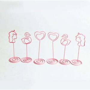 <b>Pink</b> Color Custom Design Card Stand Table Decoration Spring Shape Holder Modern Card Stands Wedding and Offices Appliances - Product Image 5