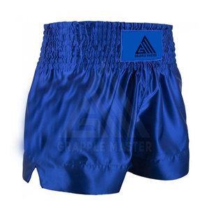 Venta caliente Pantalones cortos tailandeses de color sólido hechos a medida para hombres Ropa de artes marciales en blanco simple Venta en línea - Product Image 1