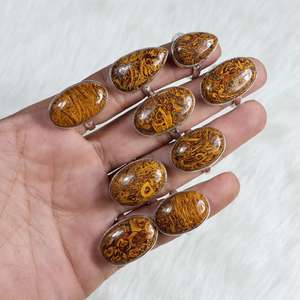 Anillo de declaración de jaspe Mariam Natural, regalo de cumpleaños Chapado en plata para esposa, lote de joyería de boda elegante - Product Image 1