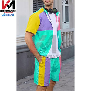 Conjunto de chándal y chaqueta cortavientos Retro Vintage para hombre de los años 80 y 90, chándal colorido para entrenamiento de discoteca, fiesta temática, Festival - Product Image 3