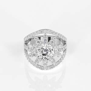 14K <b>Gold</b> Moissanite Diamond <b>Cocktail</b> <b>Ring</b> Portuguese Cut Elegant Portuguese Cut Moissanite Diamond <b>Cocktail</b> 14K <b>Gold</b> <b>Ring</b> - Product Image 6