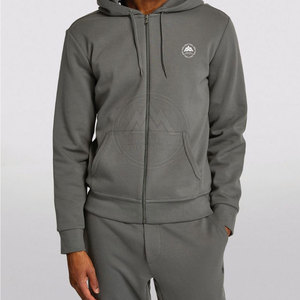 Sudaderas con cremallera para hombre de moda superior de alta calidad 100% algodón poliéster bajo MOQ patrón sólido cuello con capucha - Product Image 3