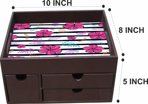 Tradebyd-Joyero de madera con estampado esmaltado hecho a mano con cajones para guardar accesorios personales - Product Image 2