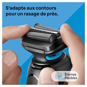 Rasoir électrique étanche IPX7 avec 3 lames rotatives flexibles et tondeuse à barbe, rasoir lavable et ensemble de brosse de nettoyage - Product Image 5
