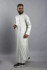 Acheter Hijazi Sauge Vert Emirati Thobe Polyvalent Respirant Léger Séchage Rapide Polyester Manches Longues pour Musulman Traditionnel - Product Image 2