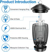 4000V Mosquito Killers Licht 18W Uv Buis Elektrische Muggen Killer Bug Zapper Licht