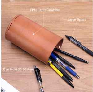 Estuche para Bolígrafos Personalizado al por Mayor, para el Hogar o la Oficina, para Mantener tu Escritorio Ordenado, Portaplumas Retro de Cuero Premium - Product Image 2