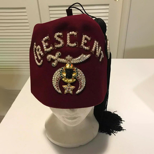 Vintage Masonic Shriner Fez Masons Hat Masones Sombrero Masónico - Product Image 1