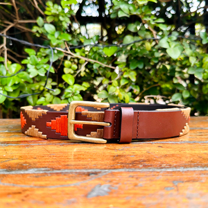 Camel Safran Vintage Waxy Ceinture en cuir Polo pour jeunes avec laiton massif pour boucle Casual Quality Leather Heavy Weight - Product Image 3