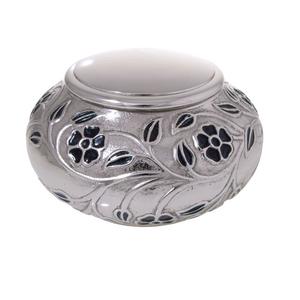 Urne funéraire en argent antique de conception unique, cercueil de rangement pour cendres funéraires en métal fabriqué à la main - Product Image 1