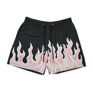 Shorts de basket-ball pour hommes en toile tricotée respirante à séchage rapide avec cordon de serrage, vêtements de sport décontractés, pantalon de course - Product Image 1