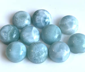 Larimar naturel rond 4mm Cabochon dos plat-Loose Larimar rond Cabochon - Product Image 1