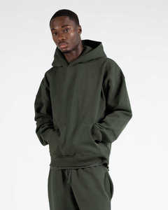Mens Vintage Washed Dark Green Full <b>Zip</b> <b>Hoodie</b> Plain Solid Color Heavyweight Sweatshirt Jacket Split Kangaroo <b>Pocket</b> Casual - Product Image 4