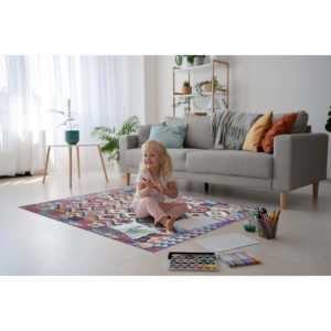 Alfombra de Área Netline Home Depot Kilim Tribal Geometric Multicolor, Lavable a Máquina, Chenilla con Respaldo de Algodón Antideslizante - Product Image 3