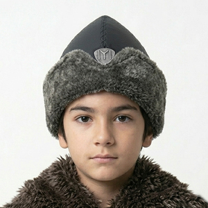 หมวกบอร์กหนังเทียมแบบดั้งเดิม ระบายอากาศได้ดี สำหรับเด็ก ลายฉลามอนาโตเลีย ดีไซน์ออตโตมัน ซีรีส์ Kayi Ertugrul Dirilis - Product Image 3