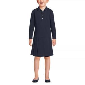 Uniforme Escolar Personalizado al por Mayor para Niños de Primaria y Secundaria, Vestido Polo Plisado de Manga Larga, 100% Poliéster - Product Image 1