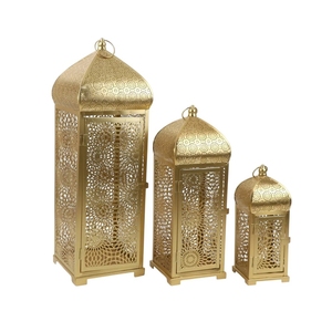 Great Quality Black And <b>Gold</b> Moroccan Style Candle Table <b>Lantern</b> Metal Iron Decorative Home Decor <b>Lantern</b> With Cutout Designs - Product Image 2