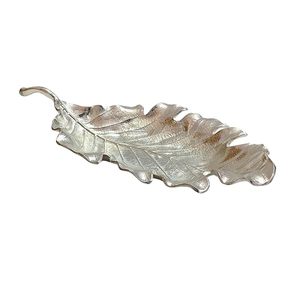 <b>Top</b> Selling Elegant Silver Leaf Design Serving Platter For Serving Nuts And Dry Fruits in Low Price - Product Image 1