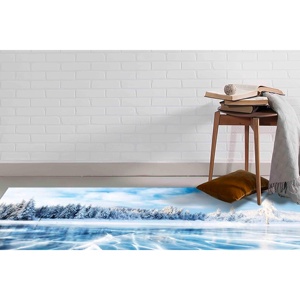 Alfombra Estampada con Paisaje Natural: Alfombra de Baño, Alfombra Azul, Paisaje Invernal, Alfombra Suave No Tejida - Product Image 2