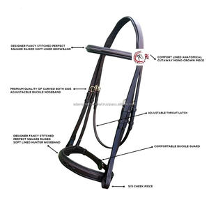 Weymouth Bride élégante en cuir de cheval de haute qualité avec logo personnalisé et bandeau en cristal pour l'équitation - Product Image 2