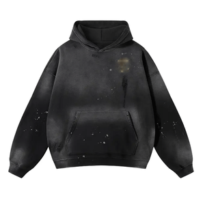 Trending Style Custom Cotton Streetwear Vintage Precio al por mayor Capucha desgastada de gran tamaño Sun Faded Acid Wash Hoodie para hombres - Product Image 3