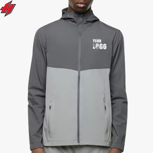 Conjunto de Chaquetas y pantalones de chándal de nailon con capucha y cremallera cortavientos transpirable personalizado, chándal cortavientos de retazos ligero - Product Image 6