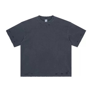 เสื้อยืดสั่งทำพิเศษ ผ้าคอตตอนหนา 100% เสื้อยืดโอเวอร์ไซส์สำหรับผู้ชาย เสื้อยืดลำลองแบบฟอกสีสไตล์วินเทจสำหรับทุกเพศ - Product Image 2