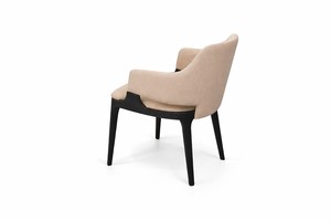 Silla de Comedor Moderna Tapizada con Patas de Madera - Asientos de Lujo para Restaurantes y Banquetes de Hotel, Opciones de Tela y Cuero Personalizadas - Product Image 2