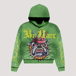 2025 Wholesale Pullover Gym Fitness 350 GSM Fleece 100% Cotton High Quality Plus Size Hoodies Men Custom Logo Embroidery Hoodies - Product Image 5