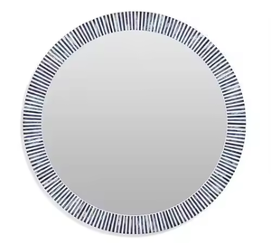 Espejo de pared montado con incrustaciones de hueso de lujo moderno Forma personalizable Pulido por Artesanías crecientes - Product Image 5