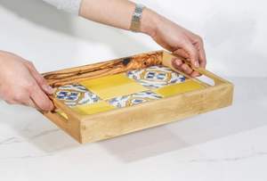 Plateau en bois MDF de qualité supérieure avec impression Plateau léger et élégant pour décor de cuisine à la maison Plateau imprimé en bois écologique au coût le plus bas - Product Image 5