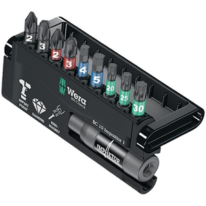 WERA 10-Piece Impactor Bit Assortment PZD/T/6-KT Steel Material with Quick-Change Hex Holder for Impact <b>Driver</b> Machine - Product Image 2