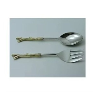 Ensemble de couverts en métal plaqué argent Ensemble de couverts New Look Serveur à salade New Look avec poignée décorative en acier inoxydable pour la cuisine - Product Image 6