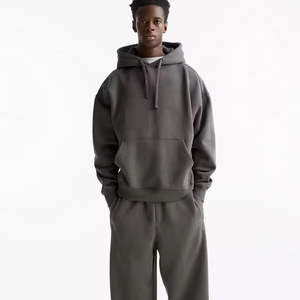 ชุดวอร์มผู้ชายผ้าฝ้ายหนานุ่ม ระบายอากาศได้ดี มีฮู้ด สไตล์สตรีทแวร์ กางเกงขาบาน ลายพิมพ์ สองชิ้น สำหรับฤดูหนาว ขายส่ง - Product Image 1