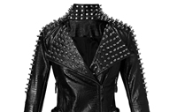 Veste de moto en peau de mouton pour femme personnalisable, respirante, avec coque tricotée, rembourrage en coton, broderie, design personnalisé, prix de gros