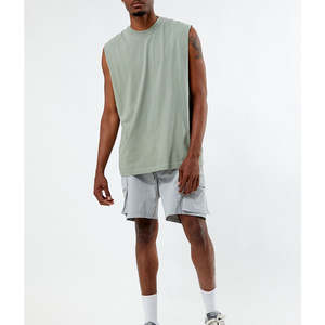 High Quality 100% Cotton Eco-Friendly Fashion Breathable Knitted Fitness Men <b>Sleeveless</b> Gym Tank <b>Top</b> Customized Colors Logo - Product Image 4