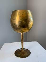 แก้วไวน์ทองเหลืองทำมือ สลักลายสวยงาม ถ้วยโลหะวินเทจ แก้วน้ำสไตล์โบราณ อุปกรณ์บาร์ ของขวัญแต่งงาน แก้วน้ำหรูหรา - Product Image 3