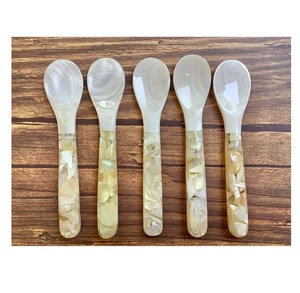 Eco-Friendly Polished Shell <b>Spoons</b> Sustainable Luxury Animal-Style Fish Roe and Spice Experience with Oceanic Charm - Product Image 1