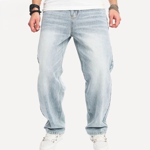 Pantalones vaqueros de mezclilla de alta calidad para hombre, pantalones vaqueros elásticos de corte recto de secado rápido, pantalones vaqueros negros azules para hombre, venta al por mayor, OEM personalizado - Product Image 2