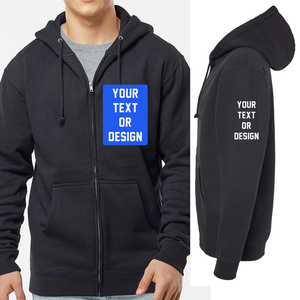 Sweats à capuche de marque personnalisée Bella + Canvas Sweat à capuche unisexe en polaire éponge à trois mélanges avec fermeture éclair complète - Product Image 4