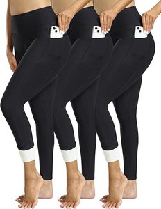 Vente en gros de leggings tricotés en laine polaire pantalons de yoga doublés taille haute avec poches latérales logo personnalisé OEM/ODM - Product Image 6