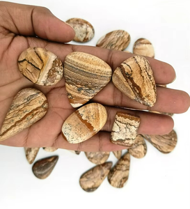 Cabochon en jaspe naturel poli à la main, dos plat, pierres précieuses minérales en vrac pour la fabrication de bijoux, lot en gros, pierre appliquée - Product Image 4