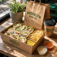 Boîtes de restauration personnalisées avec logo AT PACK |   Boîtes d'emballage alimentaire jetables pour sandwichs, burritos et restaurants